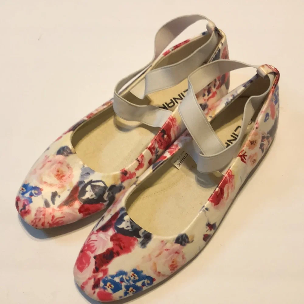 Woman’s Y2k Easter CINAK floral ballet fall sandals flats s9 - Picture 3 of 5